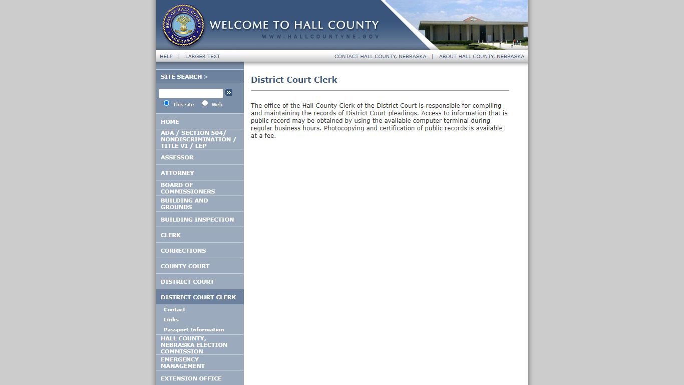 Hall County - Distrcit Court Clerk